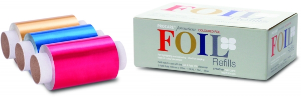 Procare Cut &amp; Fold Foil Gold - Blue - Red 3x 10cm x 100m