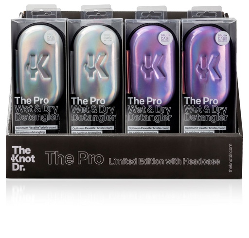 [KNOT-KDP500] The Knot Dr. Pro Holographic Box of 8 brushes: 4 x Pro Fuchsia and 4 x Pro Periwinkle with display